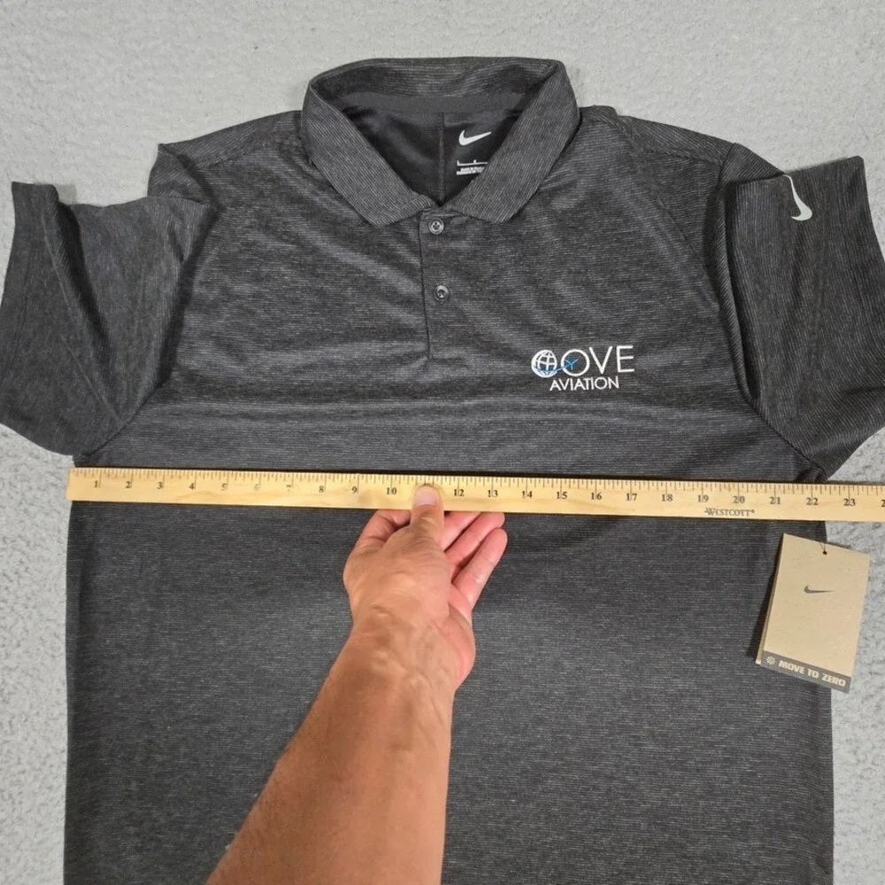 Nike Shirt Mens Large Gray Golf‎ Polo Performance Stretch Dri-Fit Casual Logo